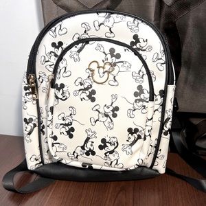 Disney Mickey Mouse Mini Backpack Purse, NWT,  11" x 8.5" adjustable straps ,B&W